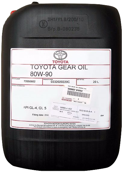 Трансмиссионное масло Toyota Gear Oil 80W-90, 20л